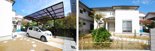 二世帯住宅 寝屋川市 K様邸 カーポート